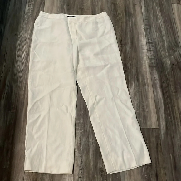 Lafayette 148  White Linen Menswear Pants size 16 - Picture 4 of 10